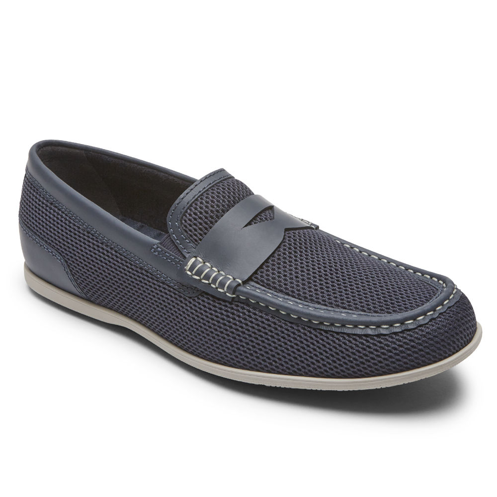 Slip-Ons Rockport Hombre Mexico - Malcom Soft Moc Toe Gay Marino - JBRNV6548